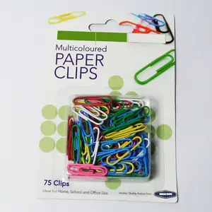 Paper Clips Metal Colored Desktop 28mm Standard Plastic Office Paper Clips