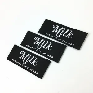 custom cheap necktie label fabric labels private garment woven labels