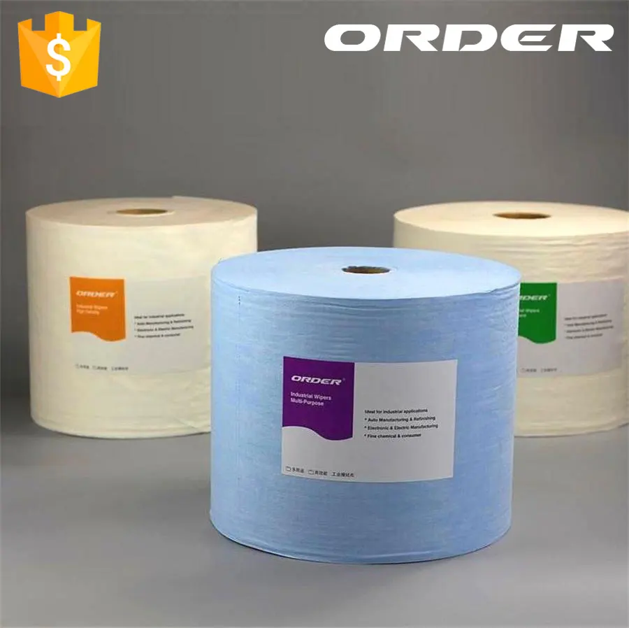 Rouleau de lingettes industrielles, 1000 pièces, chiffon de nettoyage en microfibre bleu, cellulite, polypropylène, rouleaux jumbo perforés