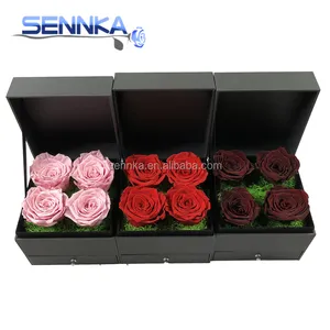 Kenya Désert Rose Longue Fleurs Préservé Rose Boîte Cadeau Pour Mariage Arabe Décoration