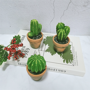 Ensemble de mini-<span class=keywords><strong>cactus</strong></span> artificiels <span class=keywords><strong>pas</strong></span> chers pour la décoration de la maison dans un petit pot en céramique, réalistes et durables - Product Image 3