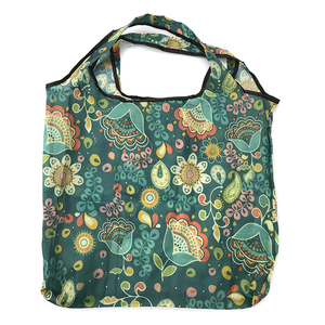 Nouveau bon marché Logo imprimé sac fourre-tout floral eco polyester pliable épicerie stock - Product Image 5