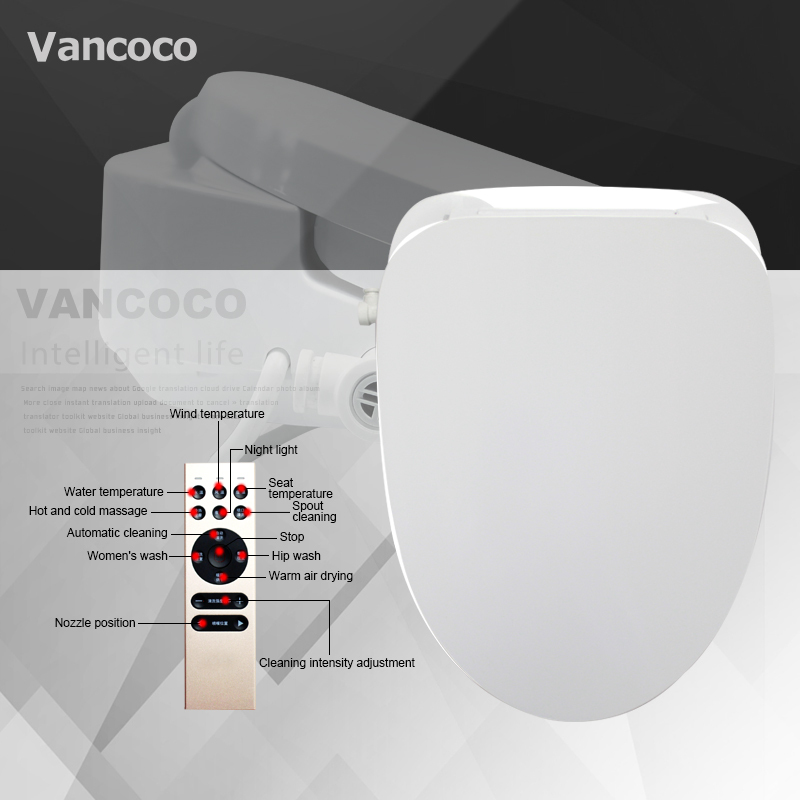 Vancoco, электронное удлиненное полирезиновое сиденье для унитаза