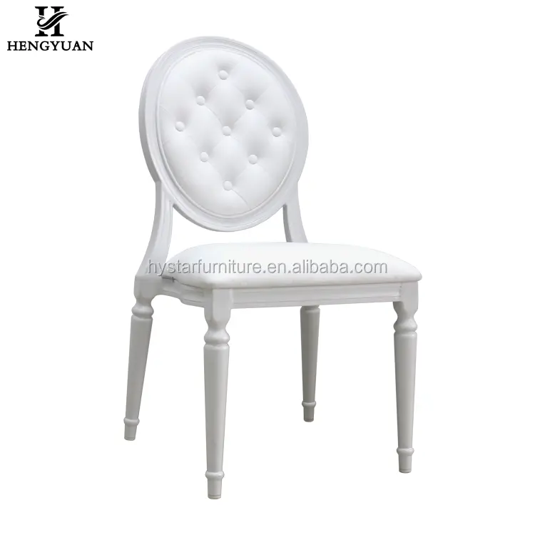 Elegant antique hotel restaurant chair white upholstered stacking wedding event ghost chair for sale