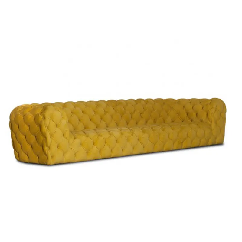 Canapé chitchfield en cuir jaune, style italien, coussin de luxe