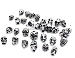 Punk Sieraden Bevindingen Rvs Charm Skull Kralen Voor Sieraden Maken BXPJ002 - Product Image 4