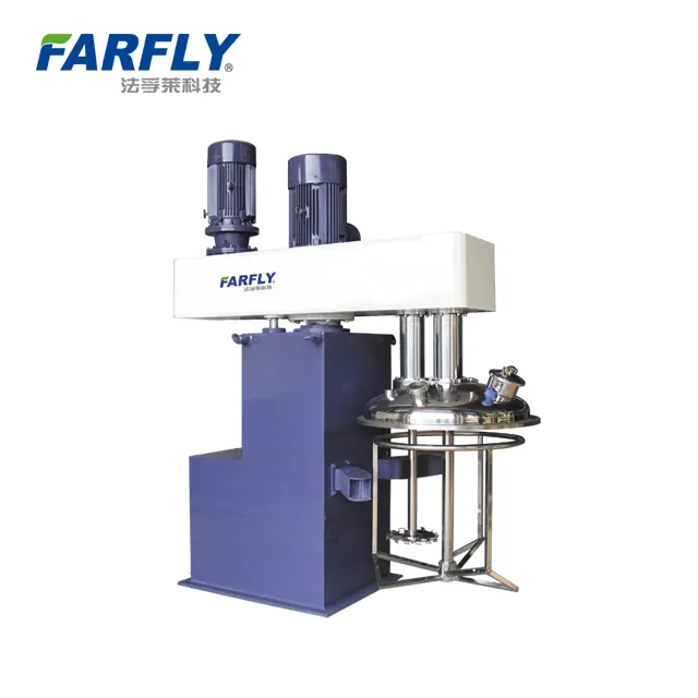 Çin Farfly FDL termal iletken macun çift milli karıştırıcı, çift şaft karıştırıcı, kazıyıcı ve tank kelepçesi ile karıştırma makinesi