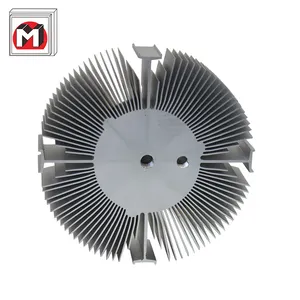 Foshan factory customized cylindrical aluminum pin fin heat sink 60mm with CNC machining