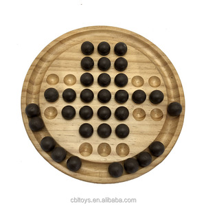 Wooden <strong>Board</strong> Game Puzzle Brain Teaser Round <strong>Solitaire</strong> <strong>Board</strong> for Kids CBL1049 - Product Image 1