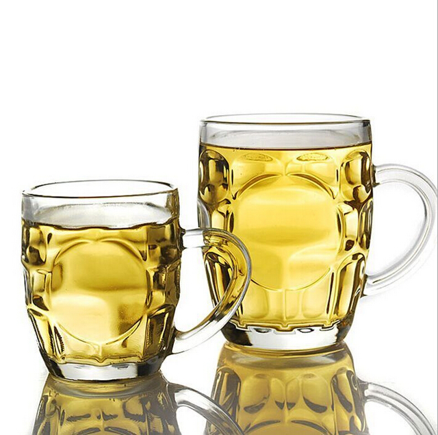 big capacity customized emboss design glass beer mug drinking glass mug