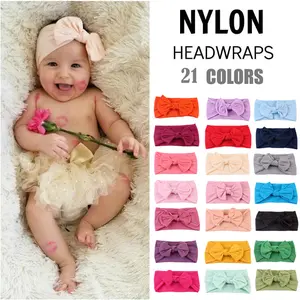 Nóng Bán Thời Trang 21 Màu Bohemian Bow Trẻ Sơ Sinh Bé Nylon Headband