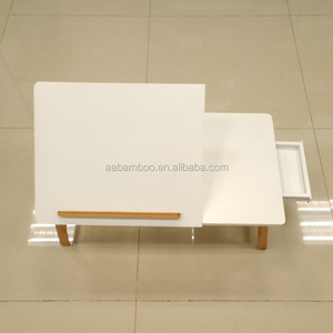 White <strong>Bamboo</strong> Wooden Multifunctional Adjustable Portable Foldable Laptop <strong>Table</strong> - Product Image 4