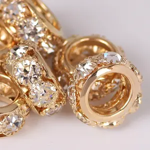 Zircon Hợp Kim Spacer Hạt Cho Đồ Trang Sức Làm 12 Mét Kim Loại Lỏng Hạt Cho Vòng Tay Vòng Cổ DIY Charms Trang Sức Phát Hiện 10 Cái/túi