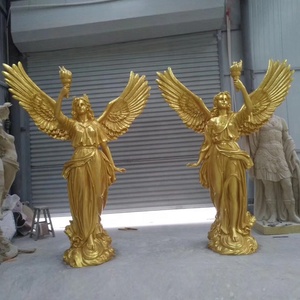 Escultura Decorativa de Ángel Dorado para Jardín, Estatua de Ángel de la Diosa de la Luz - Product Image 1