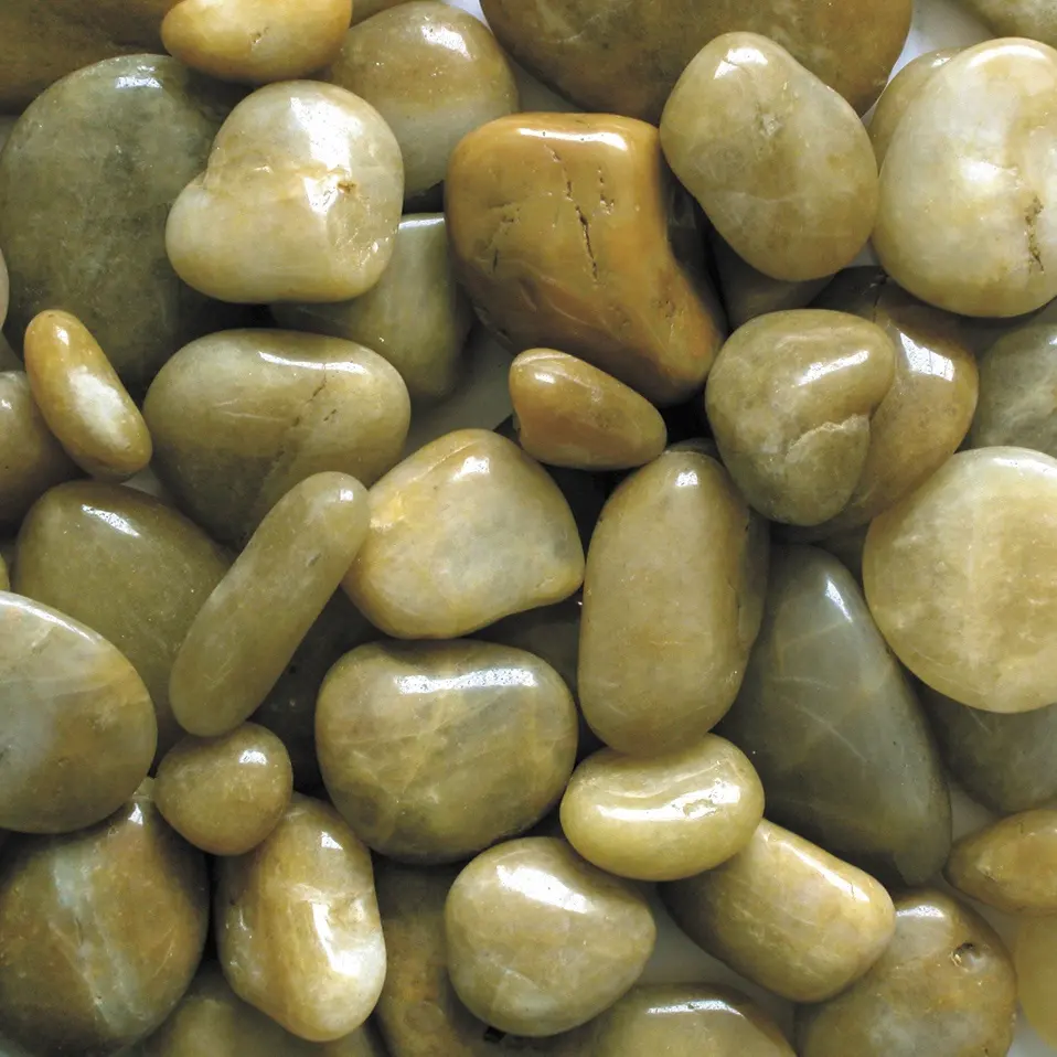 yellow precious stone polished pebbles for landscaping yellow natural river pebble stone