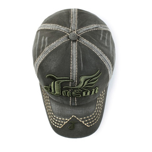 Comercio al <span class=keywords><strong>por</strong></span> mayor de algodón lavado verde oscuro moda puff bordado gorra de béisbol para el Atleta - Product Image 4