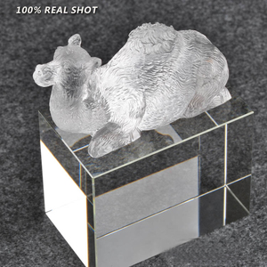 Hecho a mano pulido cristal blanco Camel Trophy Award negro y claro base disponible - Product Image 4