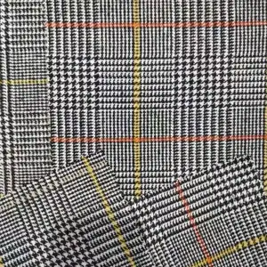 Neuankömmling Classic Style Plaid Hahnen tritt muster Tweed Wool Blended Woven Fabric für Fashion Brand Suit Coat