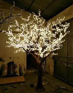 Luzes de árvore de flor de cerejeira branca quente