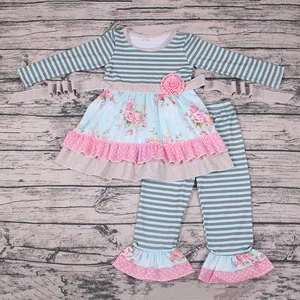 Bulk groothandel baby kleding kleding sets herfst/winter boutique meisjes outfits