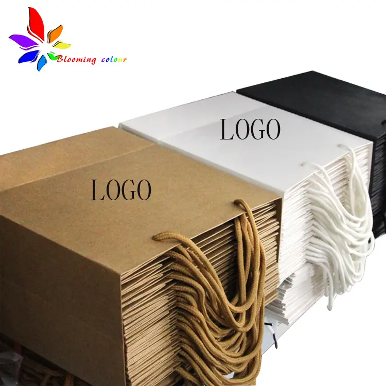 China Lieferant Angepasst Factory custom papier verpackung taschen mit logo papier tasche logo