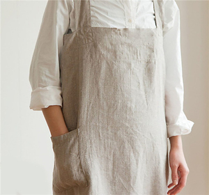 Nouvelle mode toile coton <span class=keywords><strong>tablier</strong></span> en lin pour serveuse fleuriste cuisine enfants - Product Image 4