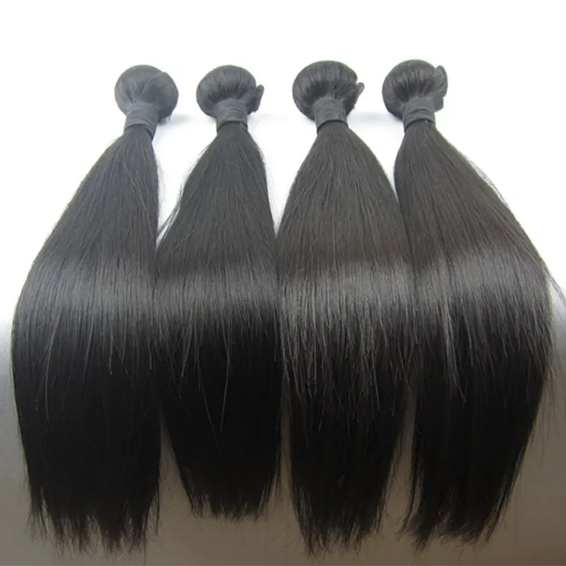 12 "a 30 polegadas remy virgem cabelo brasileiro tecer cabelo humano Em Linha Reta Não Processado Virgem peruano peruca cheia do laço Humano cabelo