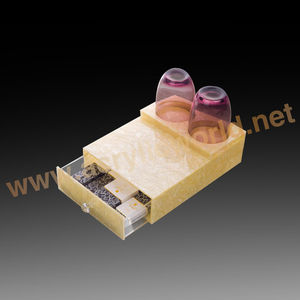Caja de amenidad de hotel acrílica proveedor de China personalizada bandeja de hospitalidad ultracompacta con un cajón y bandeja de cajón únicos - Product Image 6