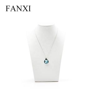 FANXI-busto organizador de joyería de lujo, personalizado, para colgante, collar de cuero PU blanco, expositor de maniquíes - Product Image 3