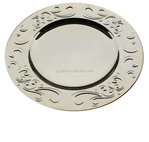 Wholesale Eco-Friendly Disposable round Charger Plate Luxury Design Disposable Plastic Paint Dishes for Weddings Dinners Parties