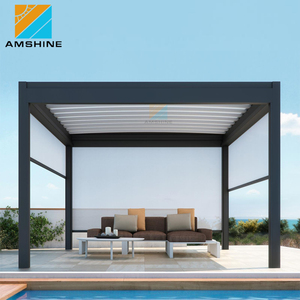 Gazebo motorizzato Pargola balcone tetto in alluminio voyager Pergola all'aperto con tenda laterale
