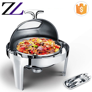 6L Cuốn Top Shaffing Món Ăn Thép Không Gỉ Phục Vụ Máy Chủ Cheffing Dishing Tự Chọn/Tự Chọn Warmer Set - Product Image 5