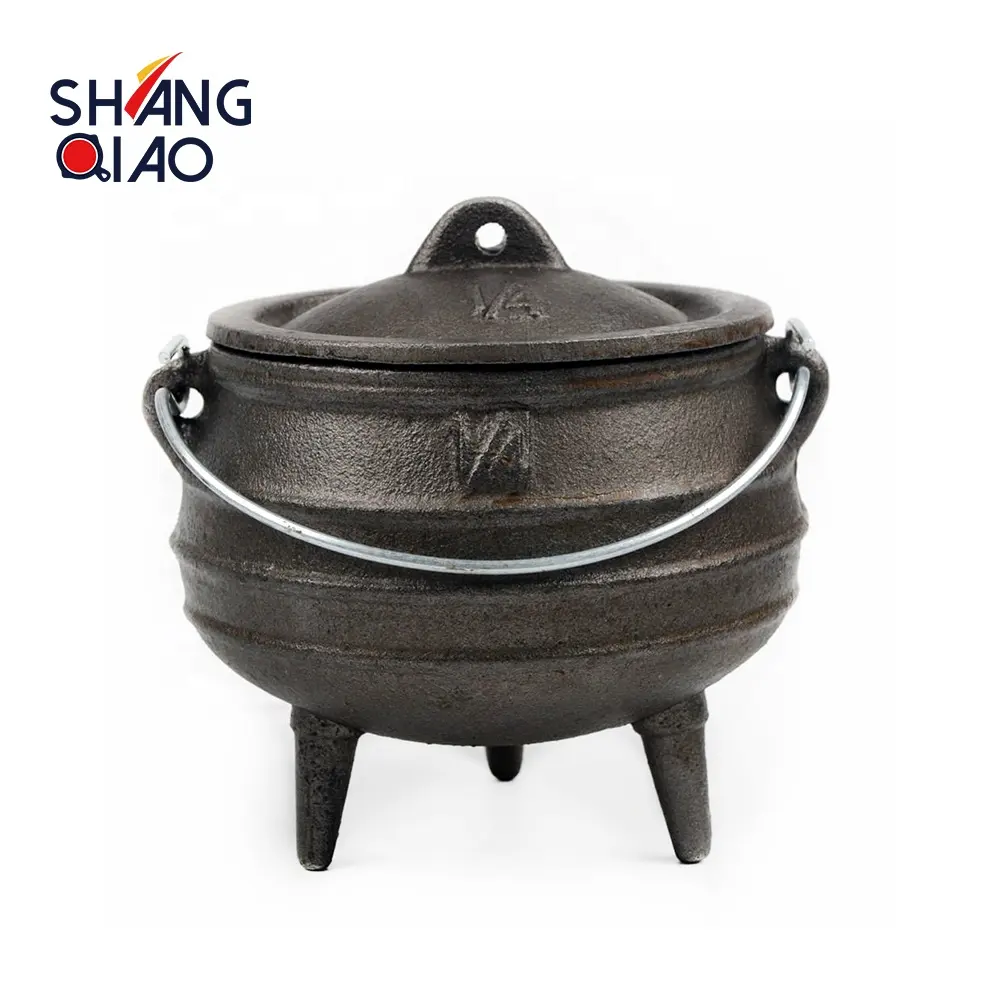 Potjie pote de cauldron com filtro, de fábrica, atacado de 1/4 #, ferro fundido, para acampamento, ao ar livre, sopa e potes de estoque 11x11.5cm, 45-60dias