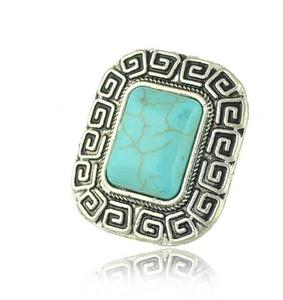 Retro Vintage Adjustable <strong>Ring</strong> Antique Silver Plated Adjustable <strong>Turquoise</strong> <strong>Ring</strong> - Product Image 6