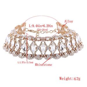 <span class=keywords><strong>Collar</strong></span> de Gargantilla de Cristal con Flores Punk de Lujo 2018, <span class=keywords><strong>Collar</strong></span> de Cadena Dorada y Plateada para Mujer, Joyería de Gargantilla para Boda - Product Image 5