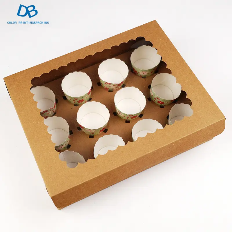 Livello superiore di vendita caldo di imballaggio 12 hole cupcake scatole