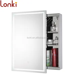 Top Sale Sliding Mirror Cabinet With LED IP44 Stainless Steel Bathroom Cabinet For USA CA Market