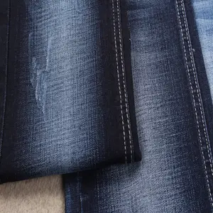 Crosshatch slub indigo cotton stretch mens jeans fabric