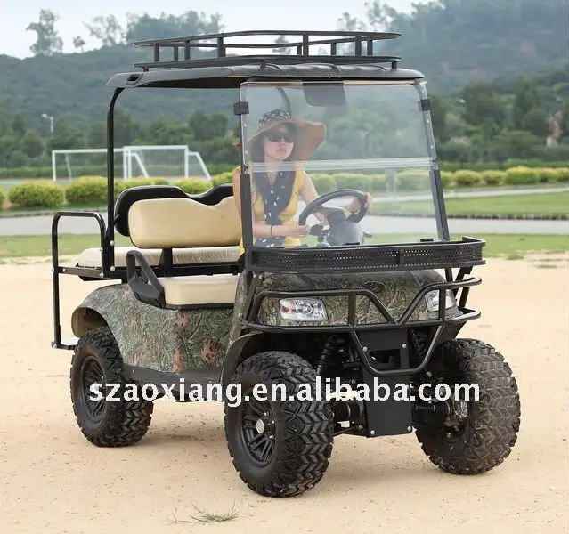 Coche eléctrico 4WD, vehículo de caza todoterreno, carrito de Golf utilitario con sistema de suspensión independiente | AX-C2 + 2-4x4