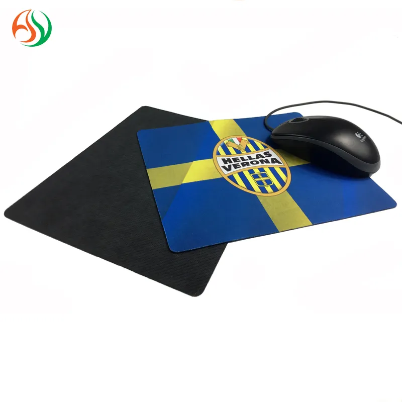 Hiçbir koku ve toksik olmayan özel boyutu baskılı Logo bilgisayar Mousepad neopren kauçuk Polyester kumaş Mouse pad Mat için promosyon