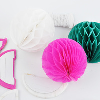 Lanternes en nid d'abeille rondes de 3 pouces, artisanales, colorées, de style folklorique, pour la décoration de fêtes, de mariages, de Diwali, du Nouvel An