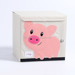 Boîte <span class=keywords><strong>de</strong></span> rangement pour jouets pour enfants en tissu biologique Organiseur <span class=keywords><strong>de</strong></span> rangement pliable avec couvercle - Product Image 2