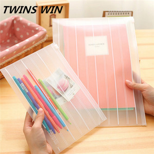 Alat tulis Yiwu lucu kreatif baru untuk sekolah dan kantor populer menggunakan tas berkas ritsleting pp ukuran <span class=keywords><strong>A4</strong></span> bening - Product Image 3