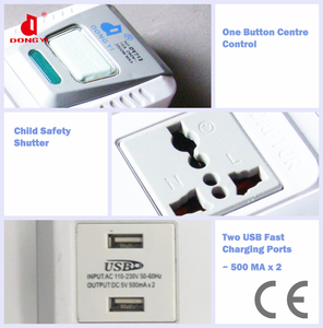 ซ็อกเก็ตต่อขยายพลังงาน6ช่องสามารถปรับแต่งได้ปลั๊กอเนกประสงค์ปุ่มพอร์ต USB ตามมาตรฐาน UK/eu/au 13-16A จัดอันดับปัจจุบัน - Product Image 4