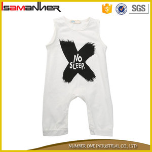Venta caliente del bebé del <span class=keywords><strong>mono</strong></span> sin mangas del mameluco del bebé en <span class=keywords><strong>blanco</strong></span> - Product Image 2
