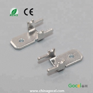 Borne de soudure PCB en laiton personnalisée de 4,8 mm avec traitement de surface en étain, modèle DJ615-4.8*0.8 - Product Image 4