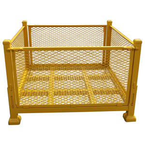 Pieghevole trasporti carrelli elevatori contenitore di sicurezza zincato rete metallica di stoccaggio <span class=keywords><strong>box</strong></span>