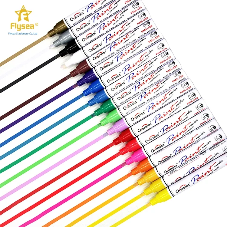 사용자 정의 제조 업체 공급 18 색 페인트 펜 리필 마커 세라믹 마커 펜
