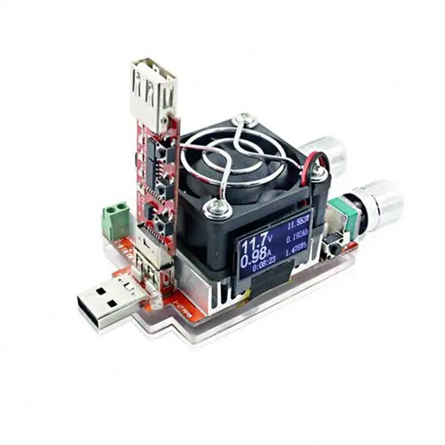 35W Constant Current Double Adjustable Electronic Load + QC2.0/3.0 Triggers Quick Voltage Usb Tester Voltmeter Aging Discharge