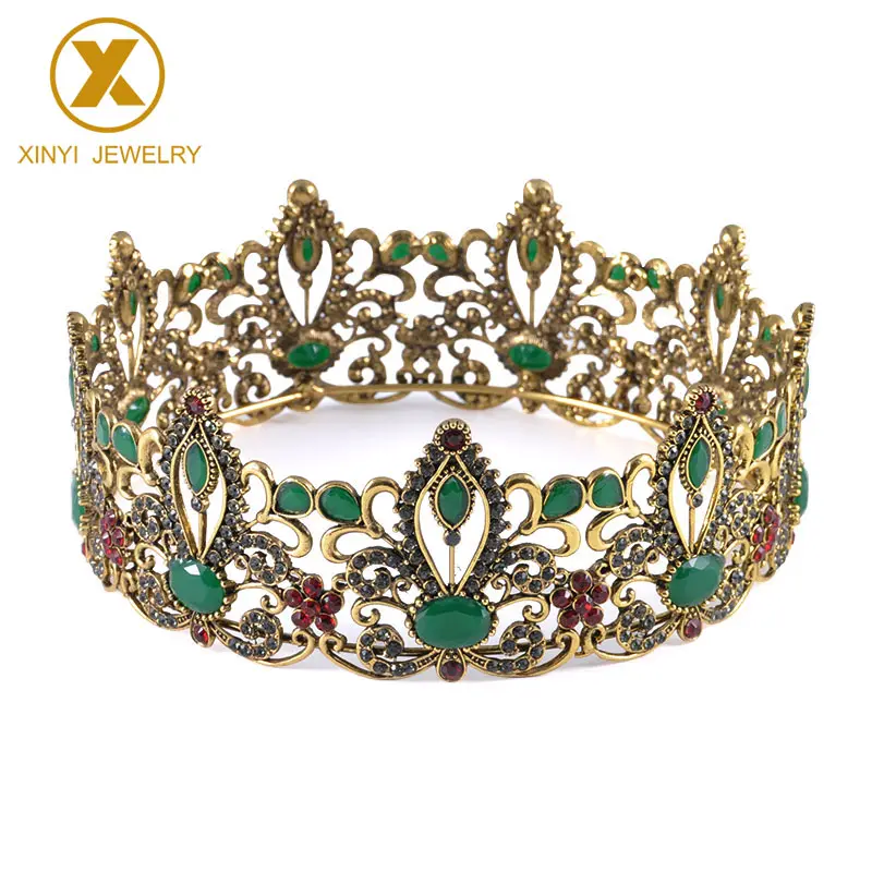 Neues Modell Luxus Brautkrone Diademe Antik Gold Diadem Diademe für Frauen Braut Hochzeit Haarschmuck